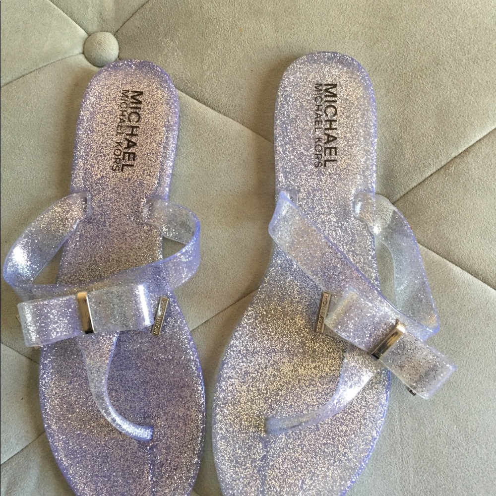 Girls Silver/sparkly Micheal Kors sandals.